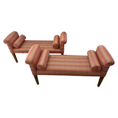 Handsome Pair of Upholstered Benches