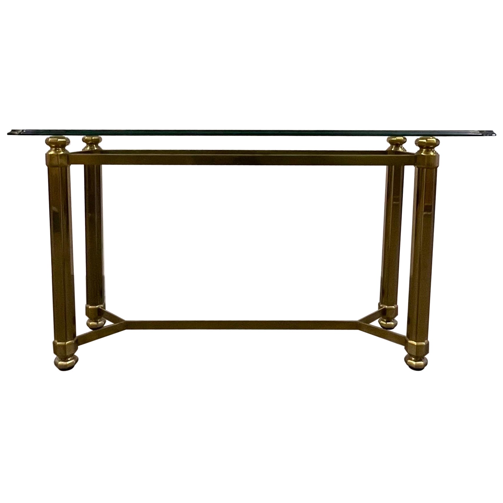 Mid Century Mastercraft Brass Console For Sale