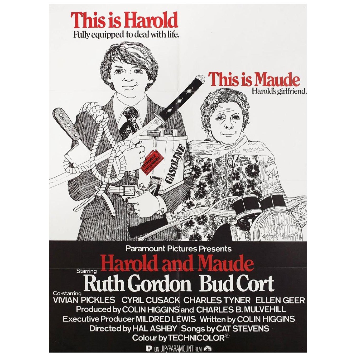 Affiche vintage originale de Harold et Maude, 1971