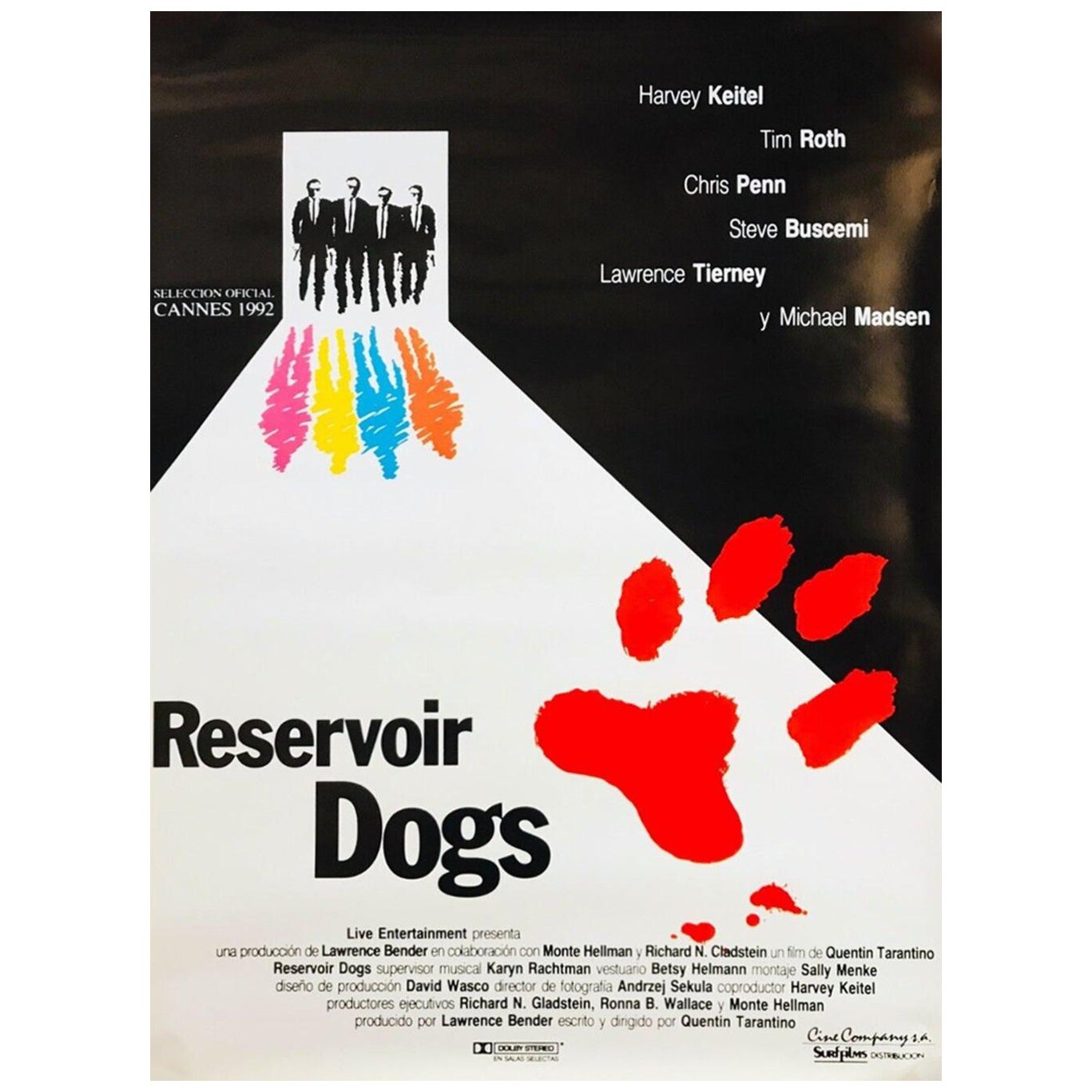 Affiche vintage d'origine du Reservoir Dogs (Espagne), 1992