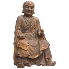 Large 19th Century Carved Figure of Buddha