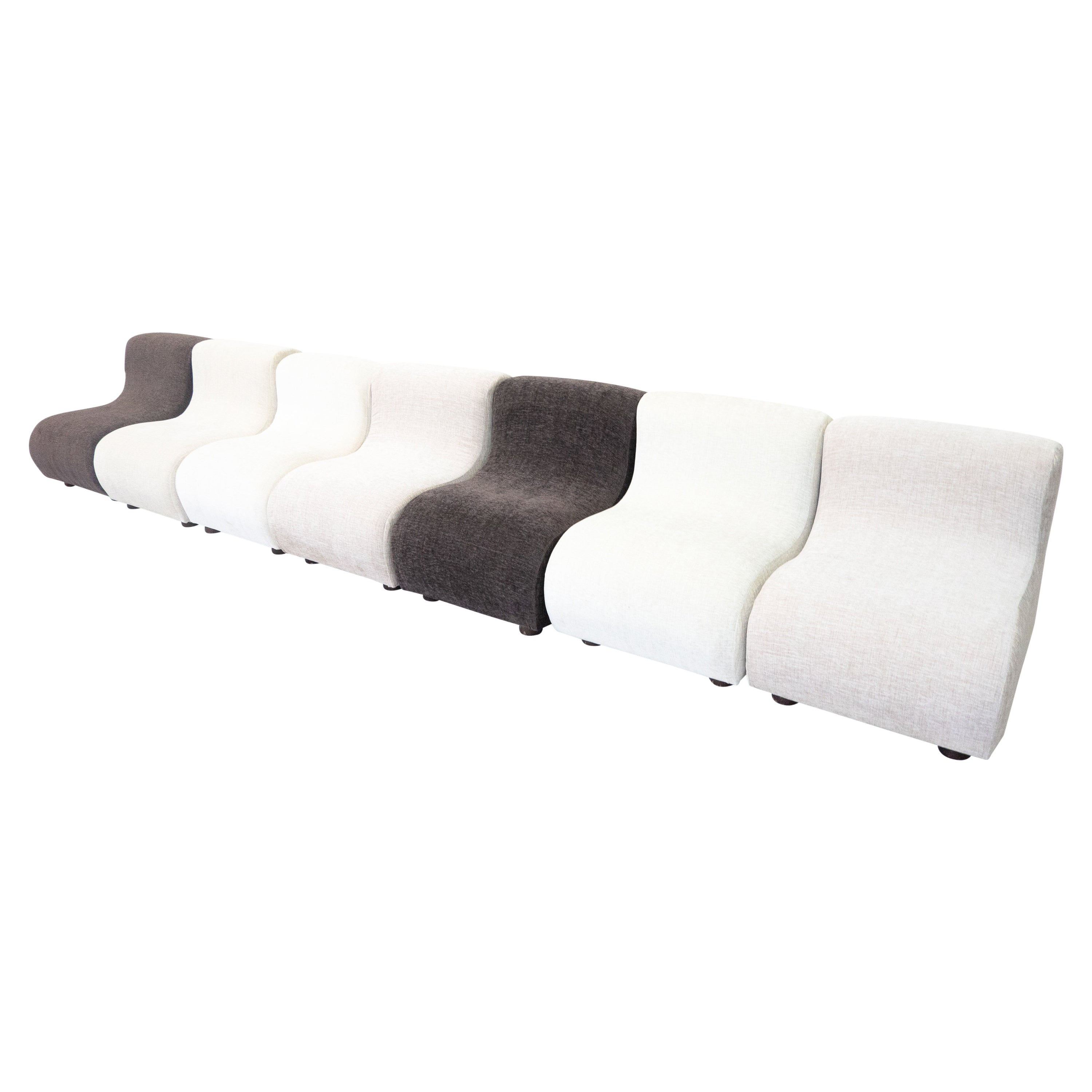Mid-Century Modern Italian Sofa, 1960s - Sold Individually - New Upholstery