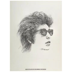 1966 Bob Dylan - On Columbia Records Original Vintage Poster