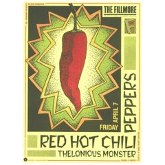 Le Fillmore, Red Hot Chili Peppers - Affiche vintage d'origine, 1989