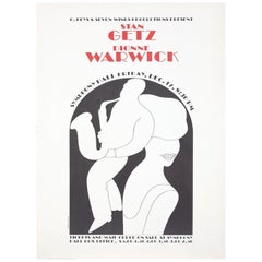 1969 Stan Getz & Dionne Warwick - Symphony Hall Original Retro Poster