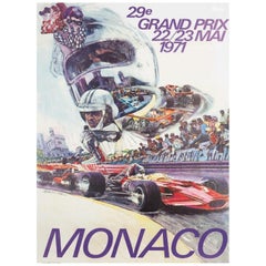 1971 Monaco Grand Prix Original Vintage Poster