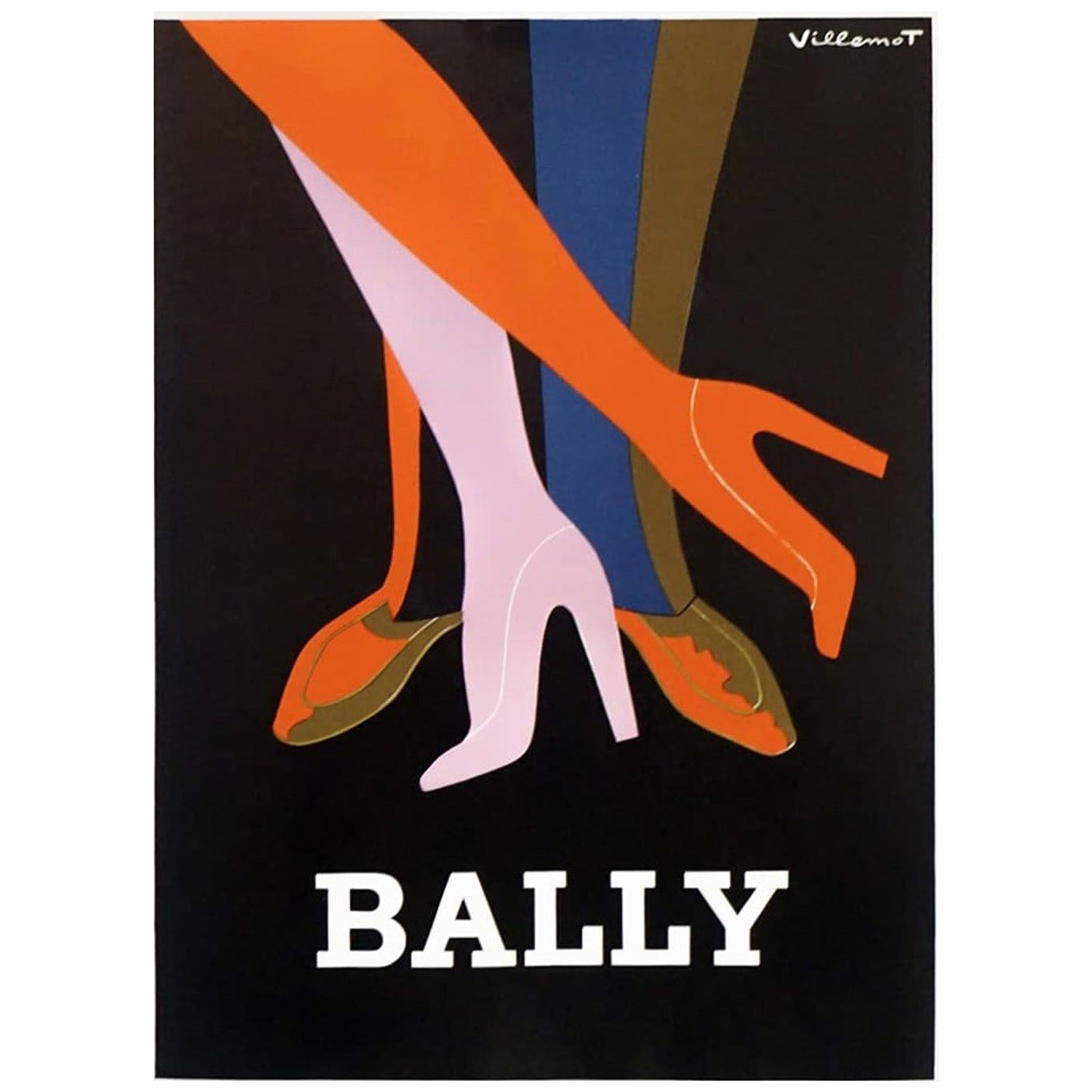 Affiche vintage d'origine Bally Shoes, 1979