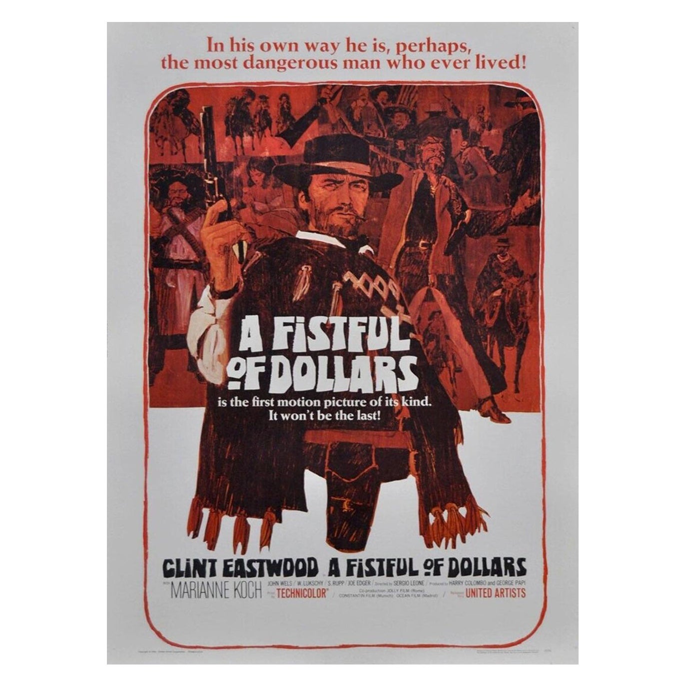 1964 A Fistful of Dollars Original Vintage Poster For Sale