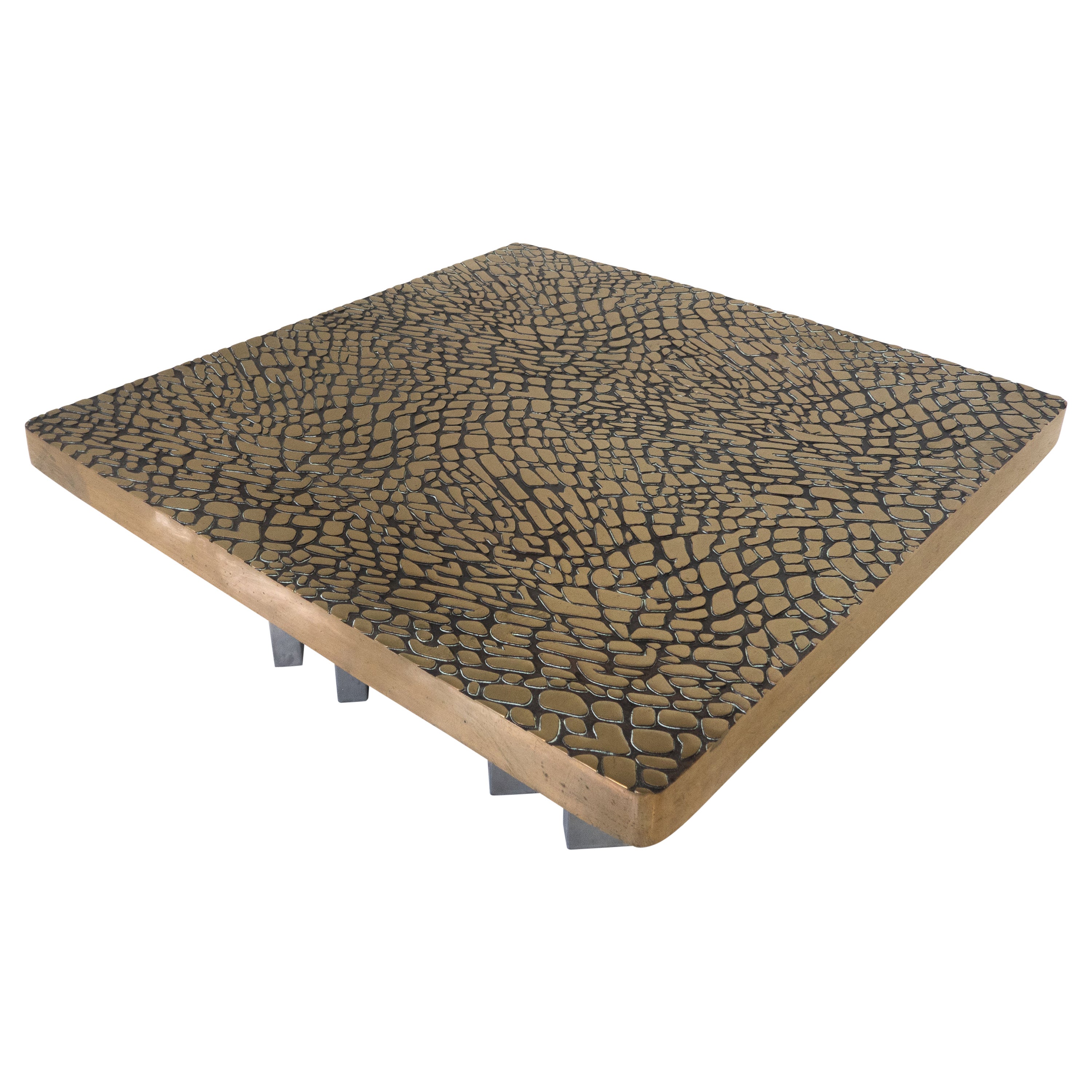 Table basse moderne du milieu du siècle en bronze, Belgique en vente