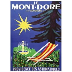 1950 Le Monte Dore Auvergne - Auriac Original Retro Poster
