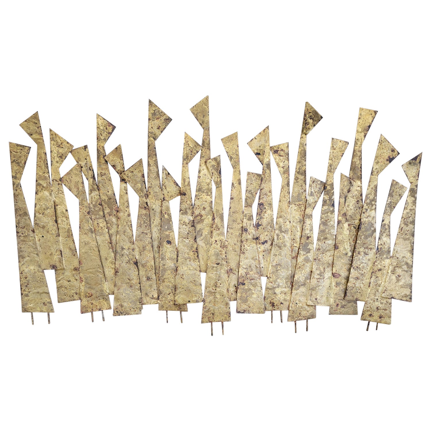 Peter Pepper Abstract Brutalist Wall Sculpture Titled "People" For Sale