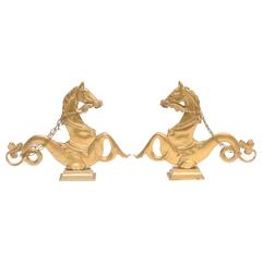 Pair of Venetian Brass Sea Horse Figures