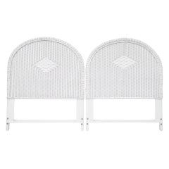 Used White Wicker Twin Headboards - a Pair