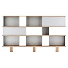 Vintage Charlotte Perriand Nuage Shelving Unit, Wood and Aluminium by Cassina