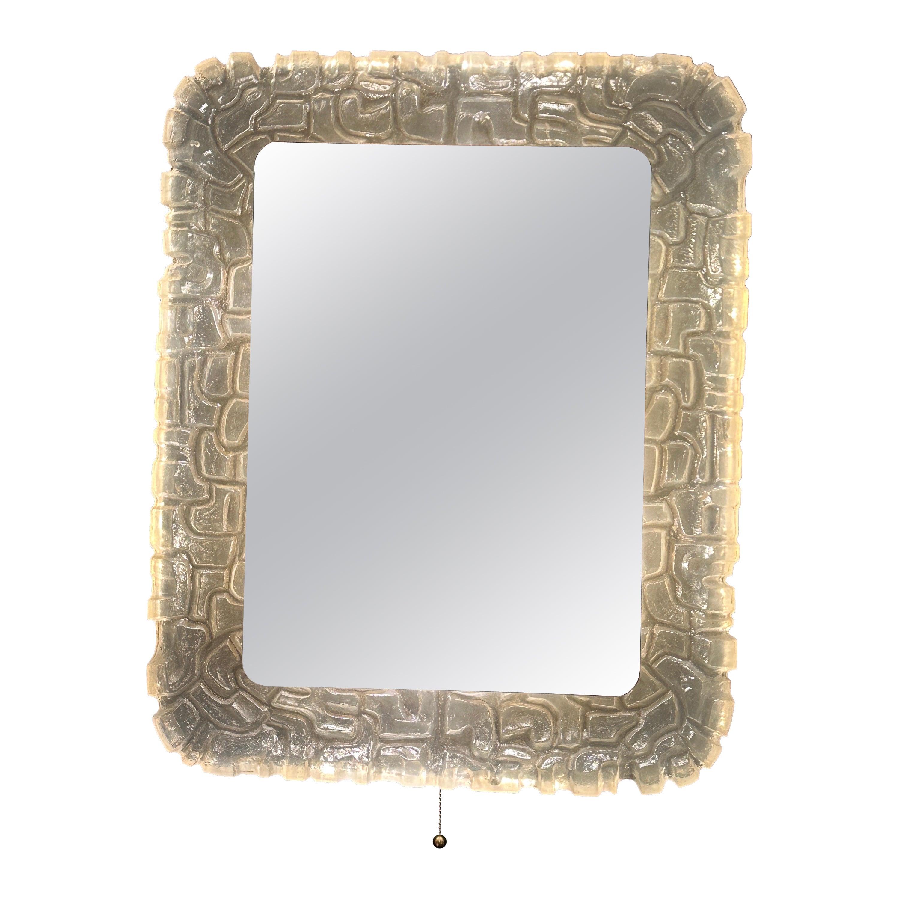 Grand miroir en acrylique éclairé  en vente
