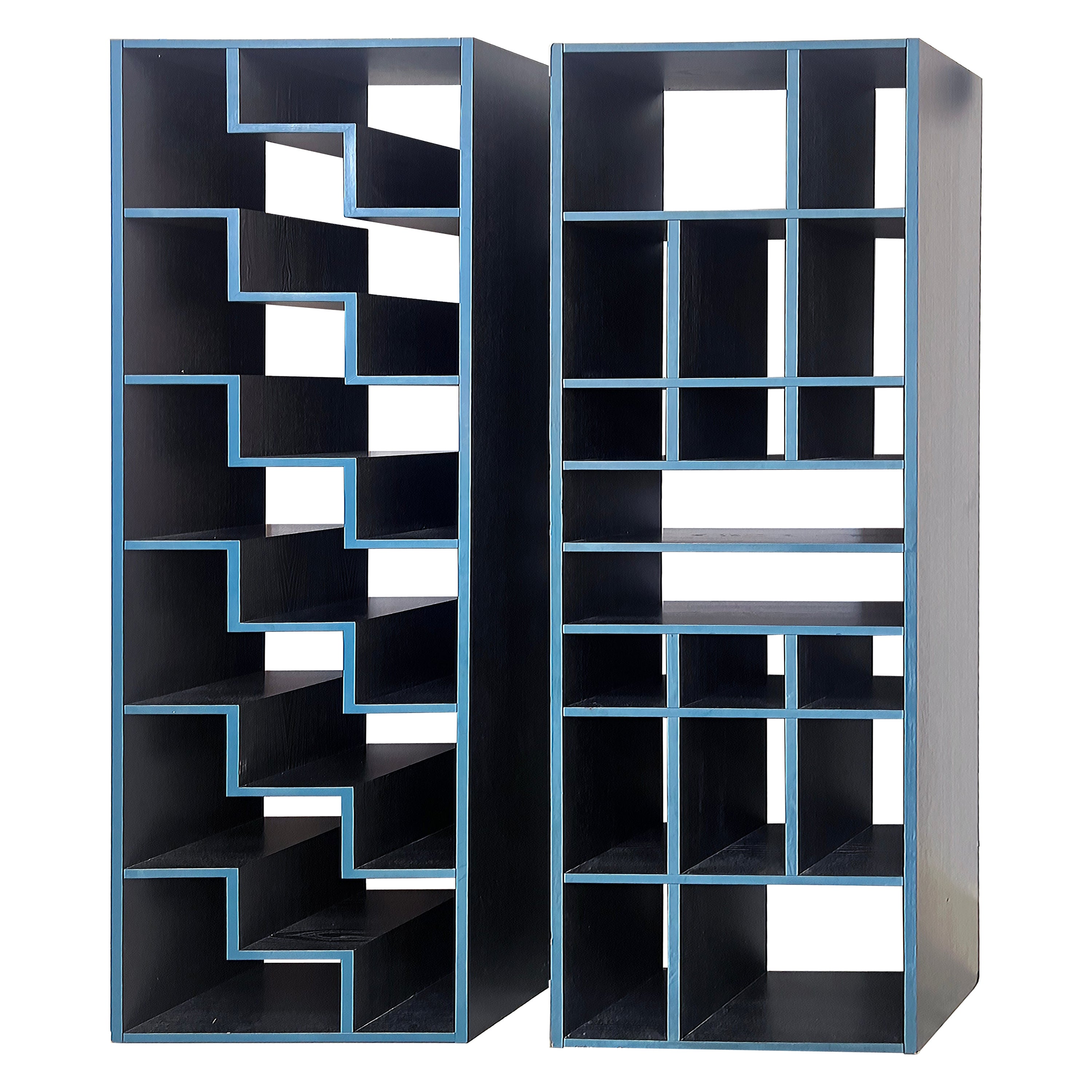 Rhomboid Post-Modern Marcello Morandini "Corner" Shelves, Rosenthal, Pair