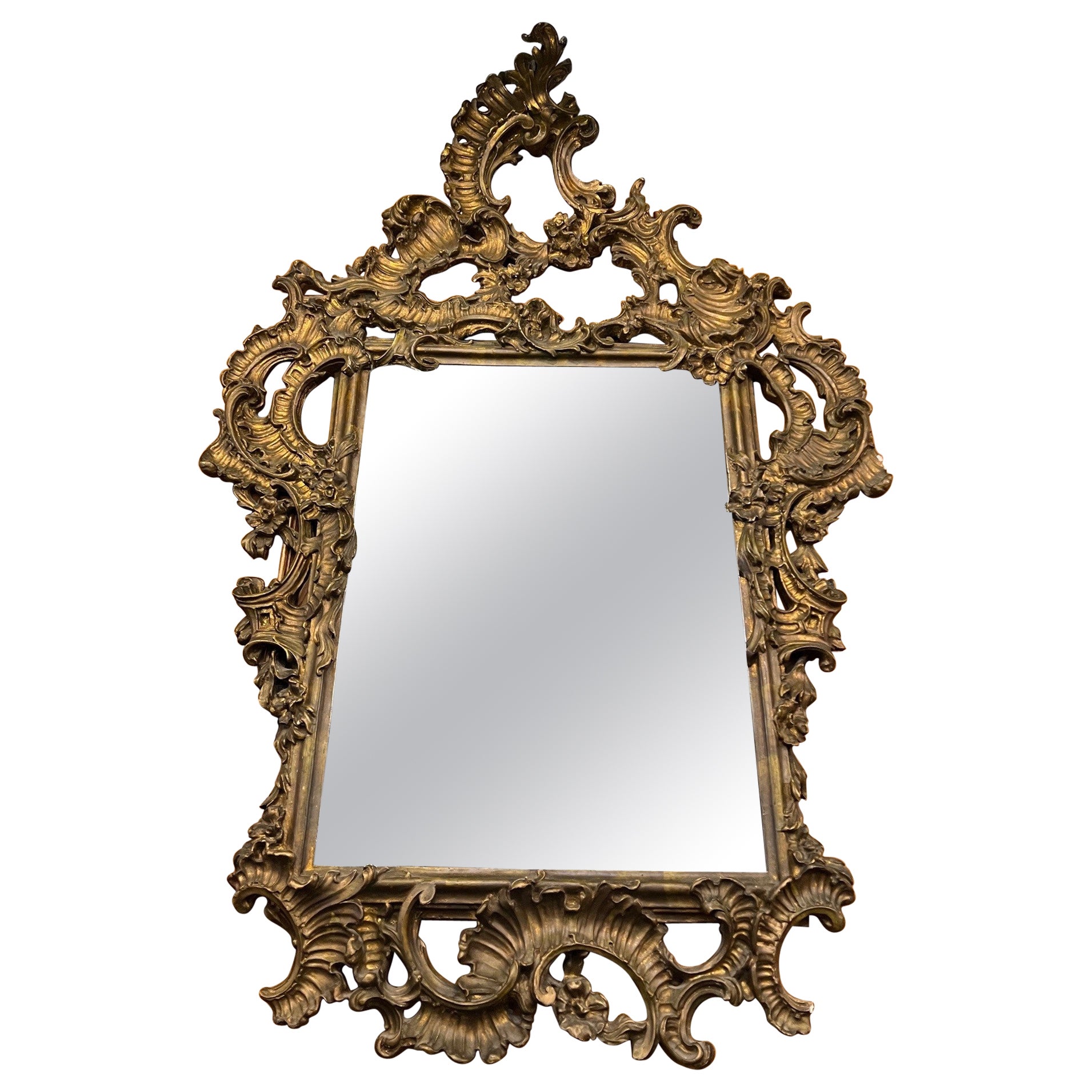 Antique 19th Century French Gilt Wall Mirror For Sale