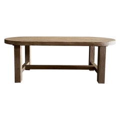 Table de salle à manger fabriquée en bois massif de récupération 86"