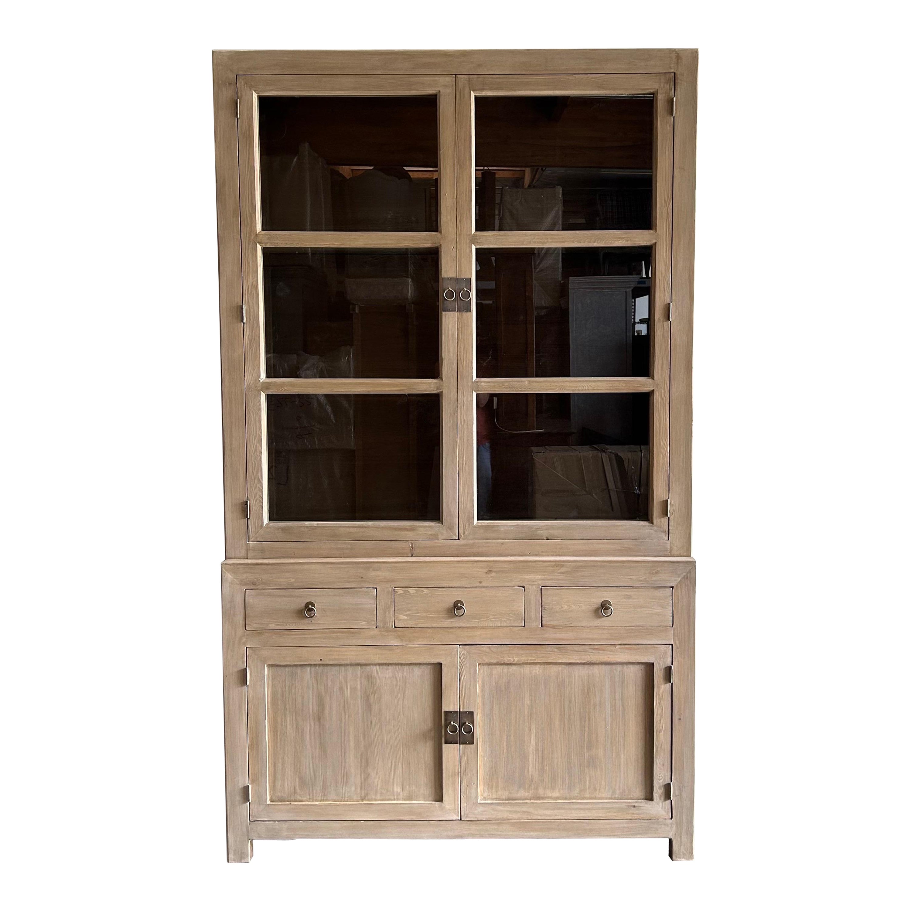 Reclaimed Elm Wood Cabinet or Hutch For Sale
