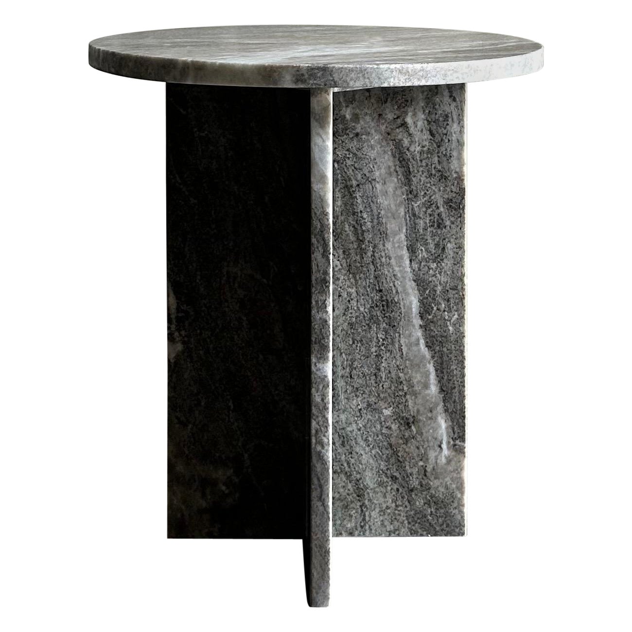 Contemporary Marble X Base Side Table  For Sale