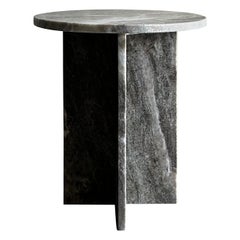 Contemporary Marble X Base Side Table 