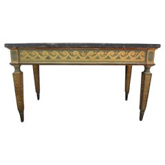 19th Century Italian Louis XVI Style Painted And Parcel Gilt Console Table