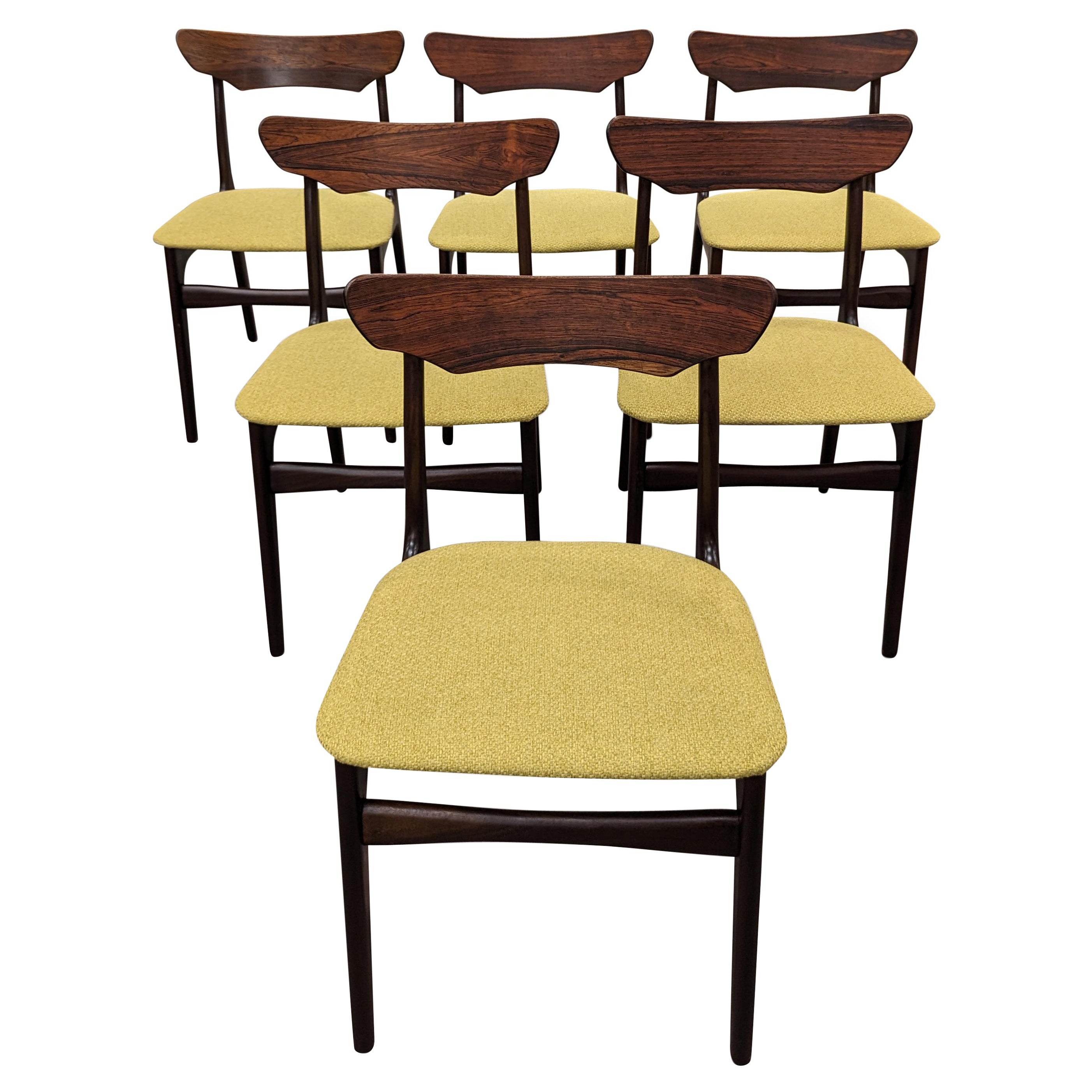 6 Schoning Elegaard Rosewood Dining Chairs - 0224121 Vintage Danish Mid Century
