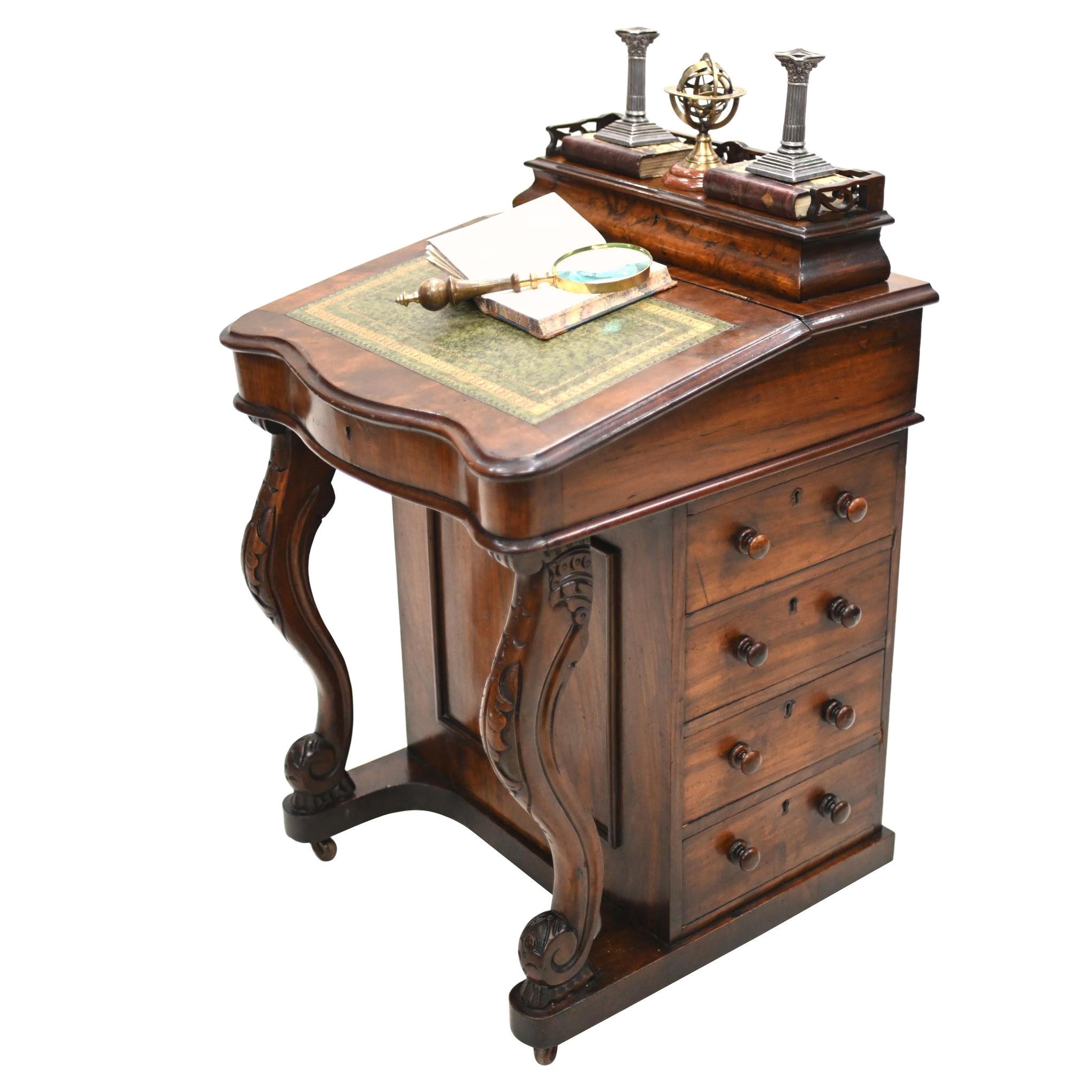 Victorian Davenport Desk Walnut 1890 For Sale
