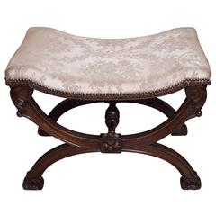 French Walnut Curole Stool 1