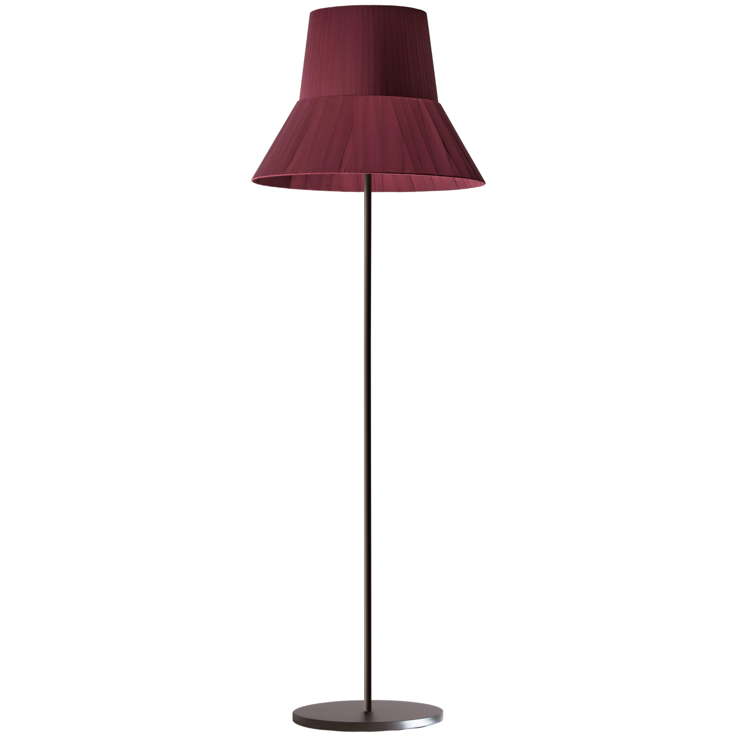 Contemporary Floor Lamp "Audrey" Bordeaux Red Bronze by Studio Catoir For Sale