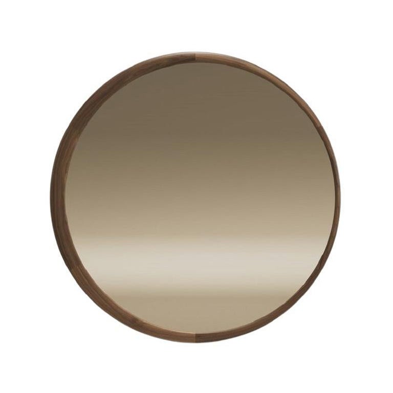 Contemporary Large Wall Mirror with Wooden Frame For Sale