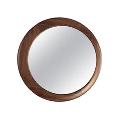 Contemporary Small Wall Mirror with Wooden Frame
