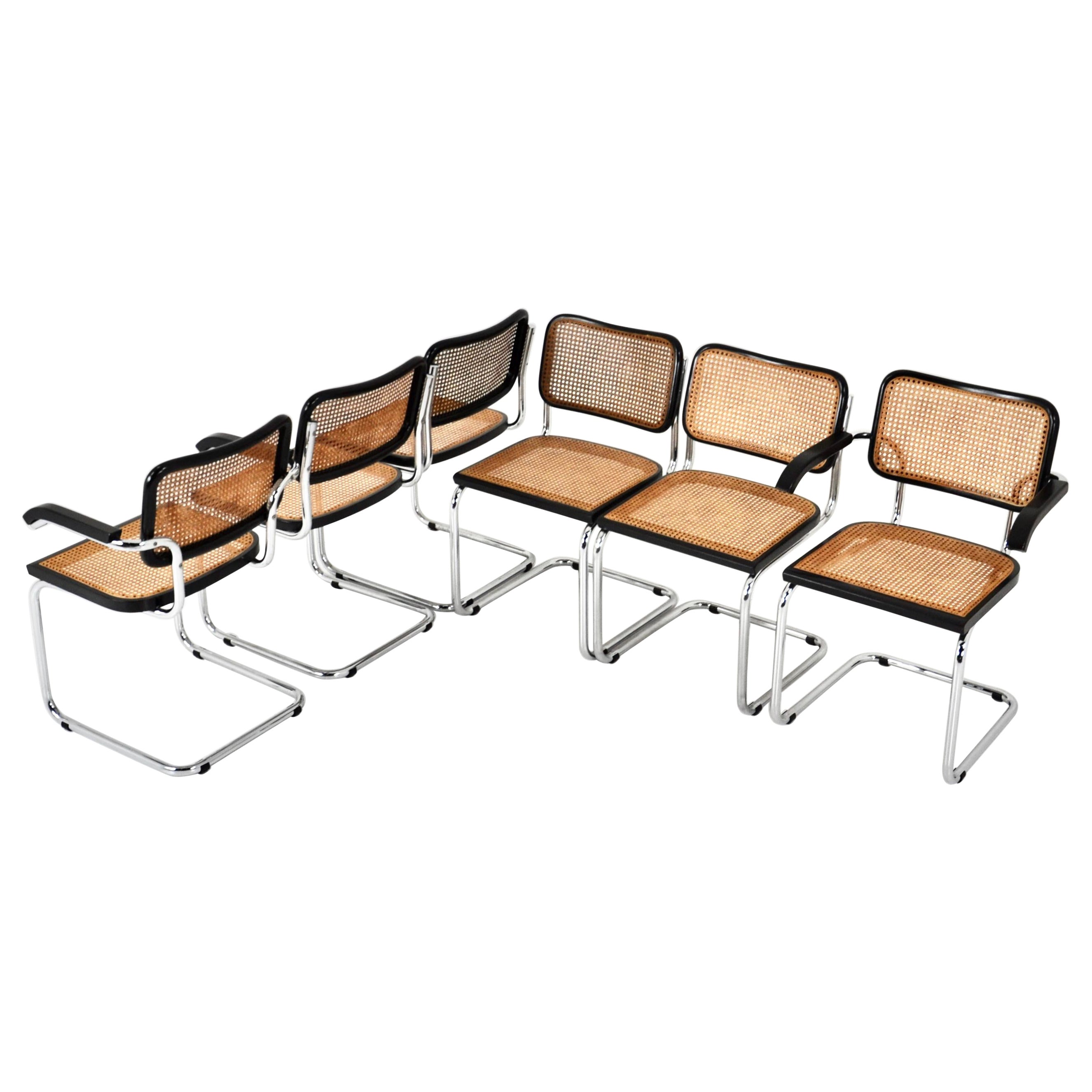 Dining Chairs Style B32 by Marcel Breuer, Set of 6