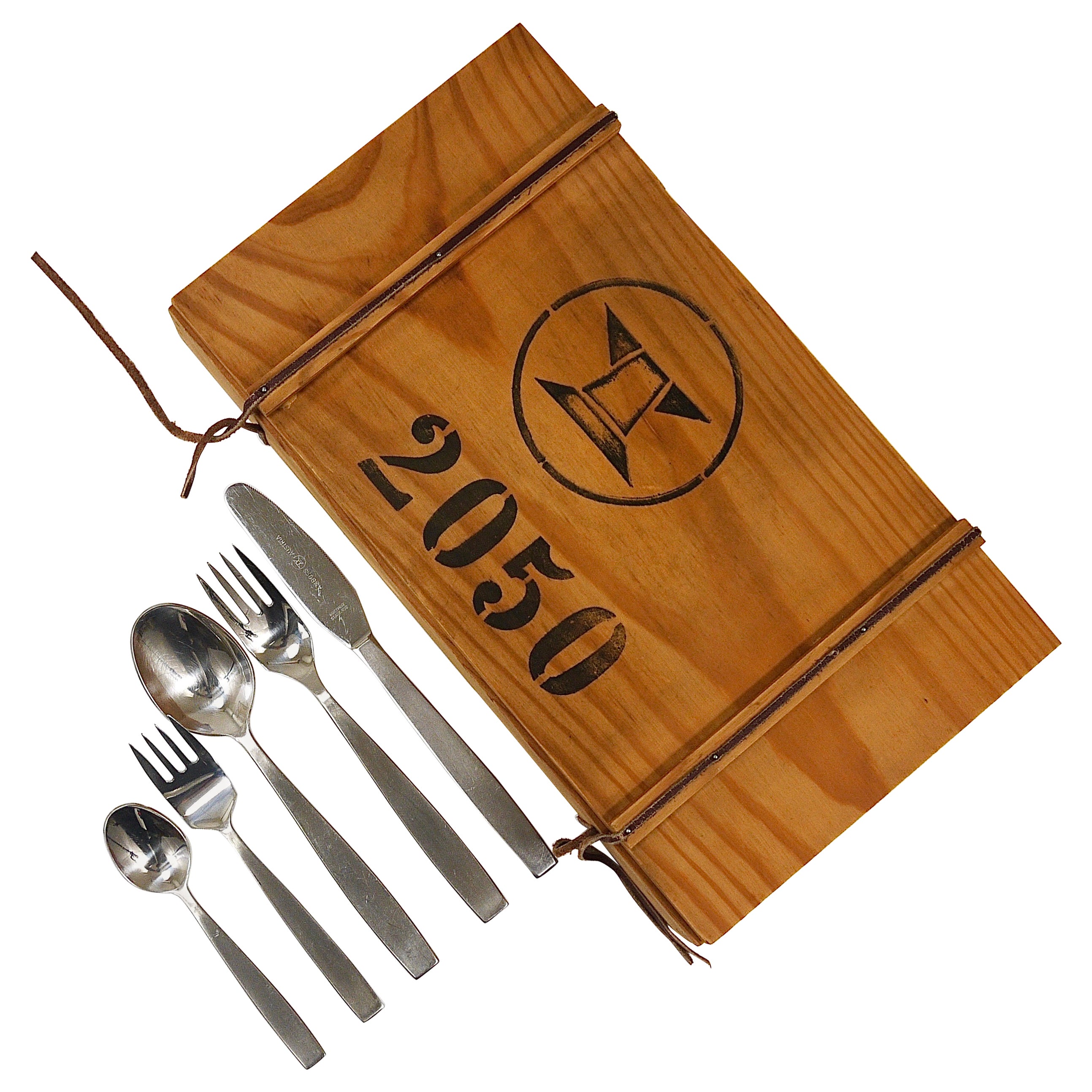 Boxed Helmut Alder Amboss 2050 Flatware Cutlery for Six, 30 pcs., Austria, 1950s For Sale