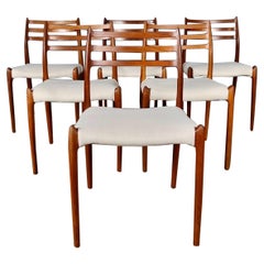 6 x Model 78 Teak Dining Chairs Niels Otto Møller J.L Møllers Møbelfabrik Vintage