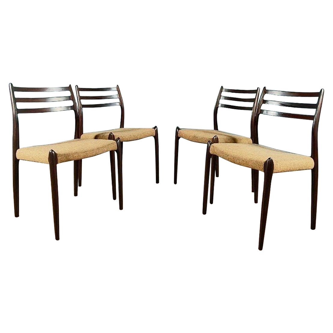 4 x Model 78 Rosewood Dining Chairs Niels Otto Møller J.L Møllers Mid Century