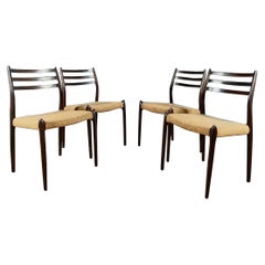 4 x Chaises de salle à manger en palissandre modèle 78 Niels Otto Møller I.L Møllers Mid Century