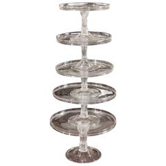 Rare Pyramid of Five Georgian Glass Tazza