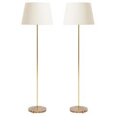 Pair of Brass and Onyx Floor Lamps