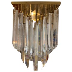 Venini Glass Murano ceiling lamp Gilt Gold Structure, Italy, 1980