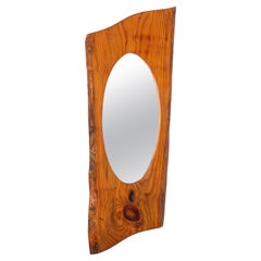 Pine wall mirror, Sweden, 1960s