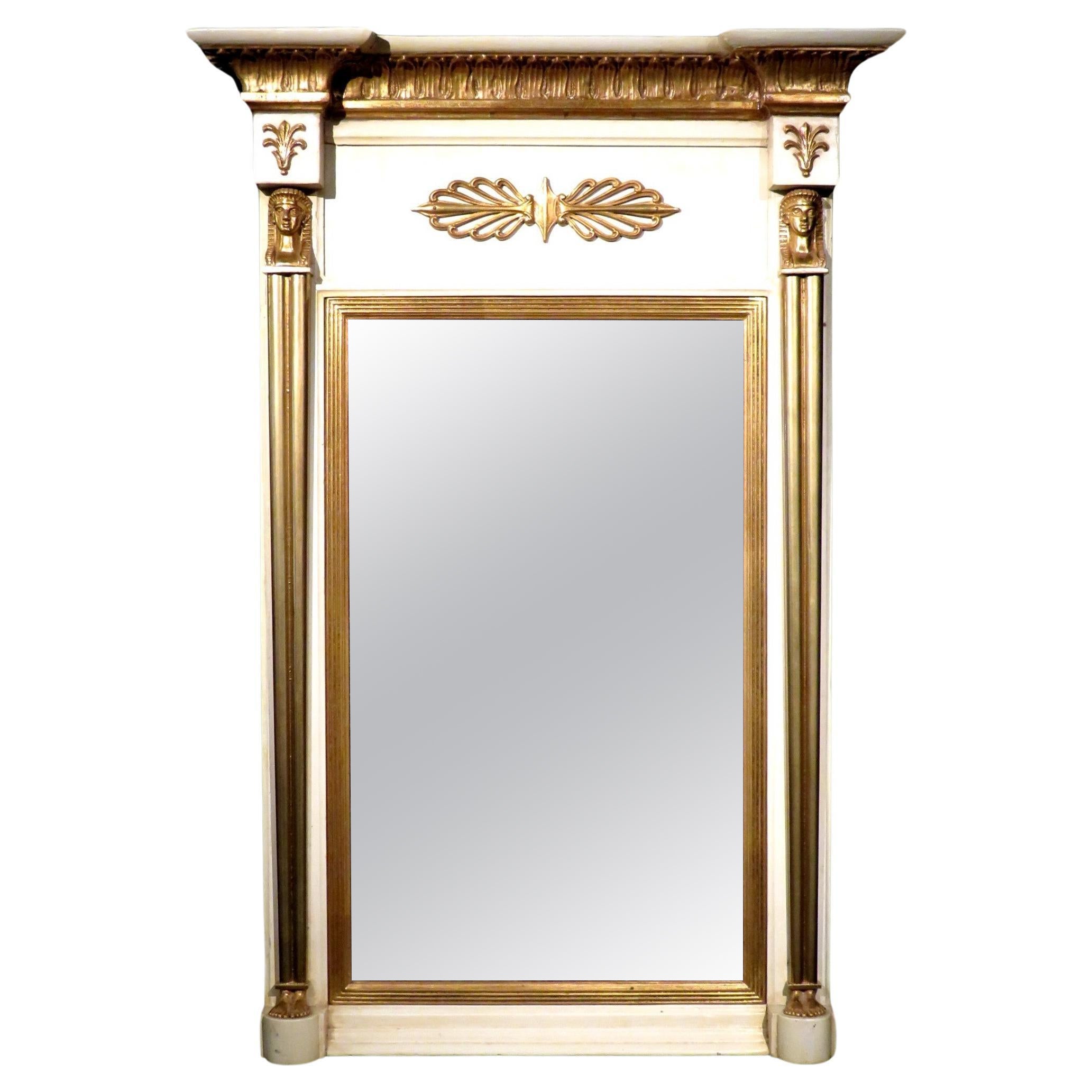 A Very Good Regency Period Egyptian Revival Console Mirror, England Circa 1820  For Sale