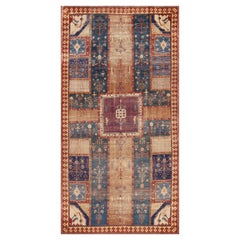 Tapis turc Tuduc antique à motifs d'animaux tribaux Classic Garden Design 6' x 11'9"