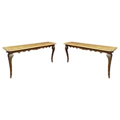 Vintage 2 large patinated wooden consoles in neo-classic style The price is for one