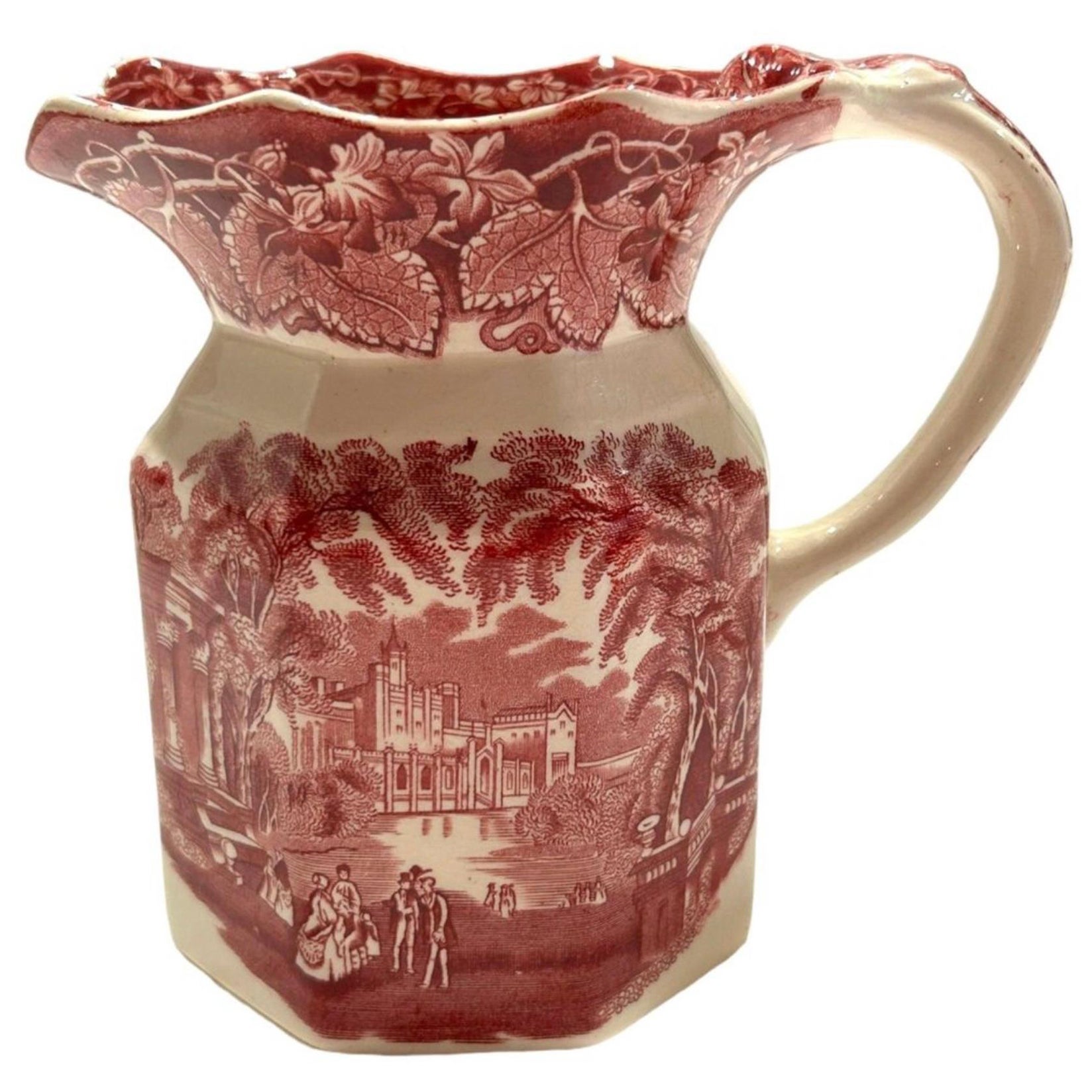 Vintage 1950's Mason's Red Vista Ironstone Transferware Pitcher Jug ~ 6