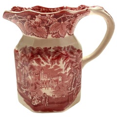 Vintage 1950's Mason's Red Vista Ironstone Transferware Pitcher Jug ~ 6