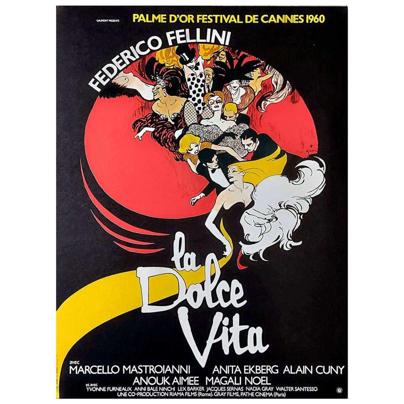 Affiche vintage originale La Dolce Vita, 1960