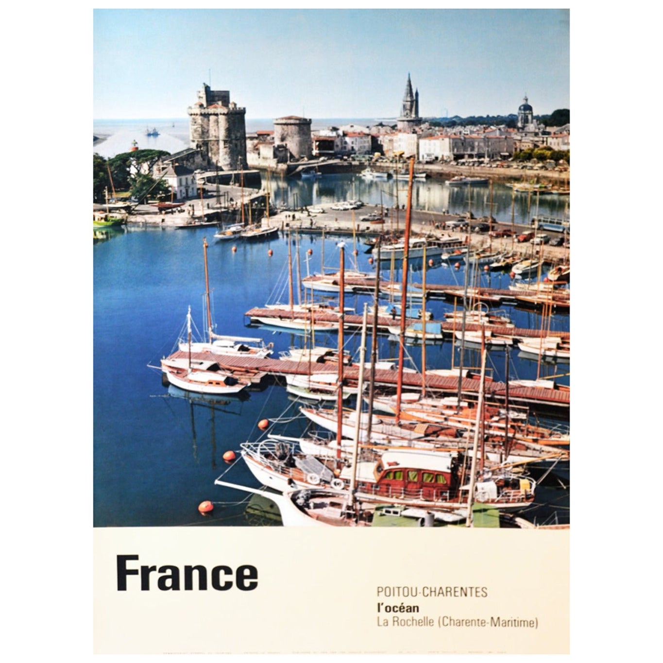 Affiche vintage d'origine, France Poitou Charentes, 1963 en vente
