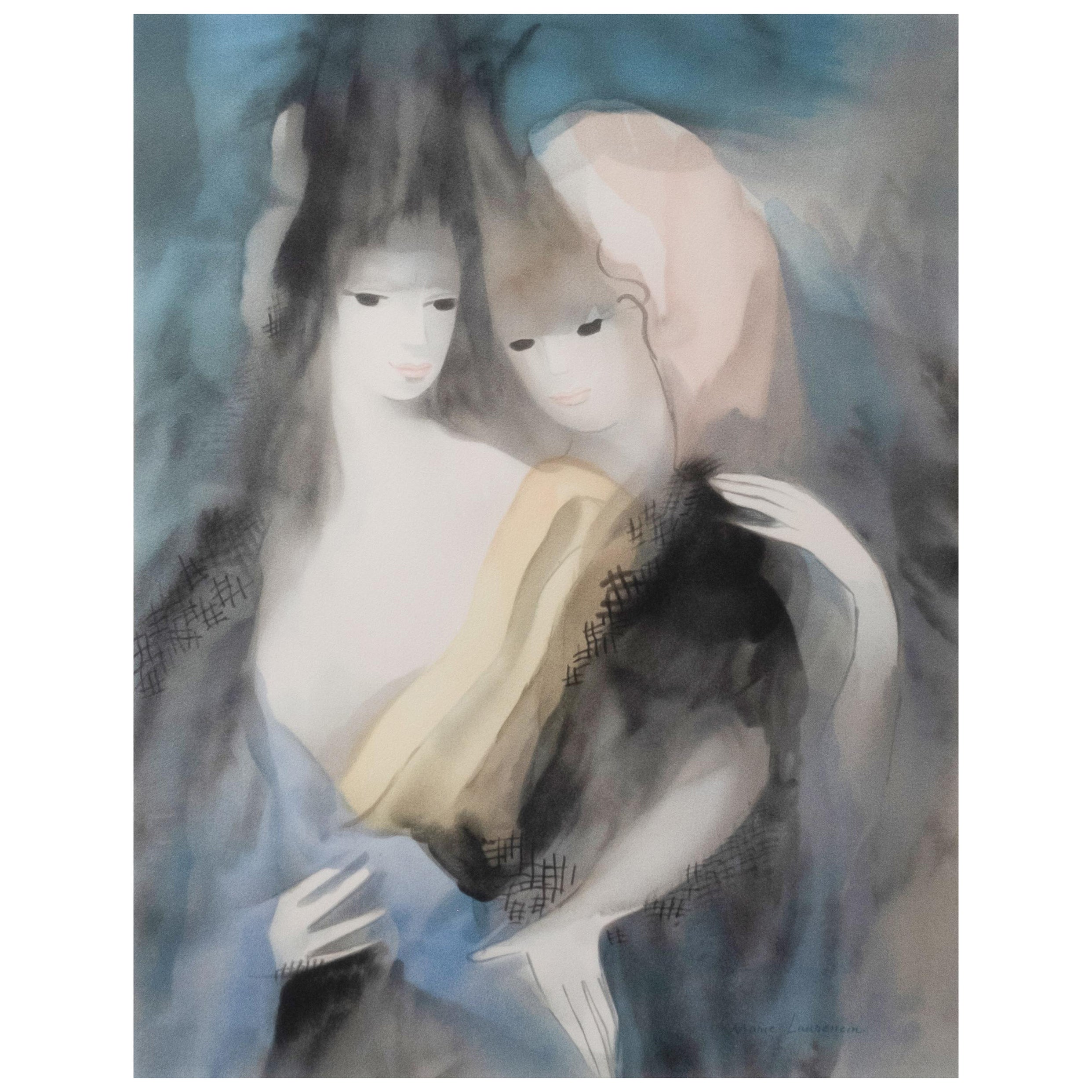 Marie Laurencin Pencil Signed Large Folio Limited Edition Lithograph "The Friend For Sale