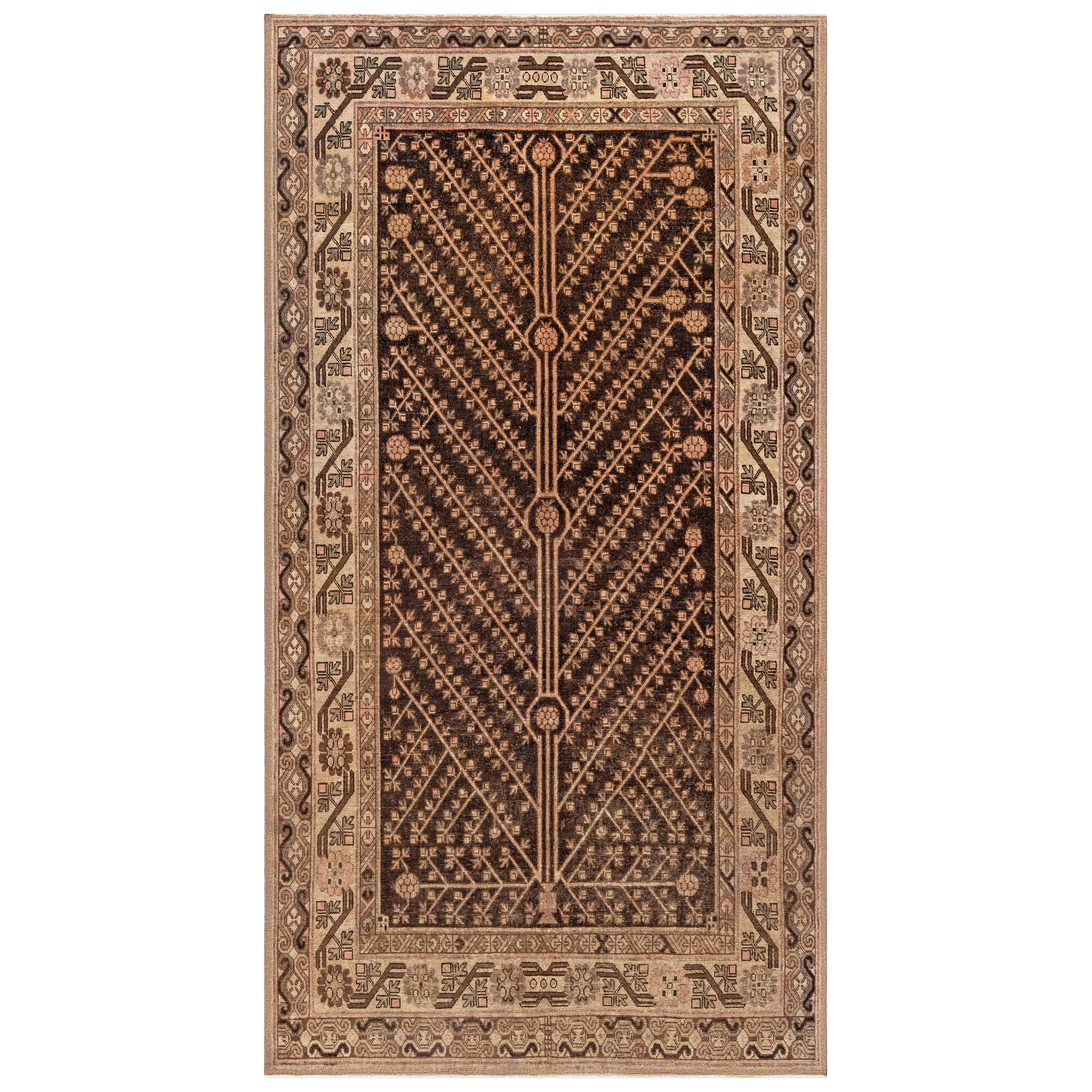 Mid-20th Century Samarkand Handmade Wool Rug For Sale